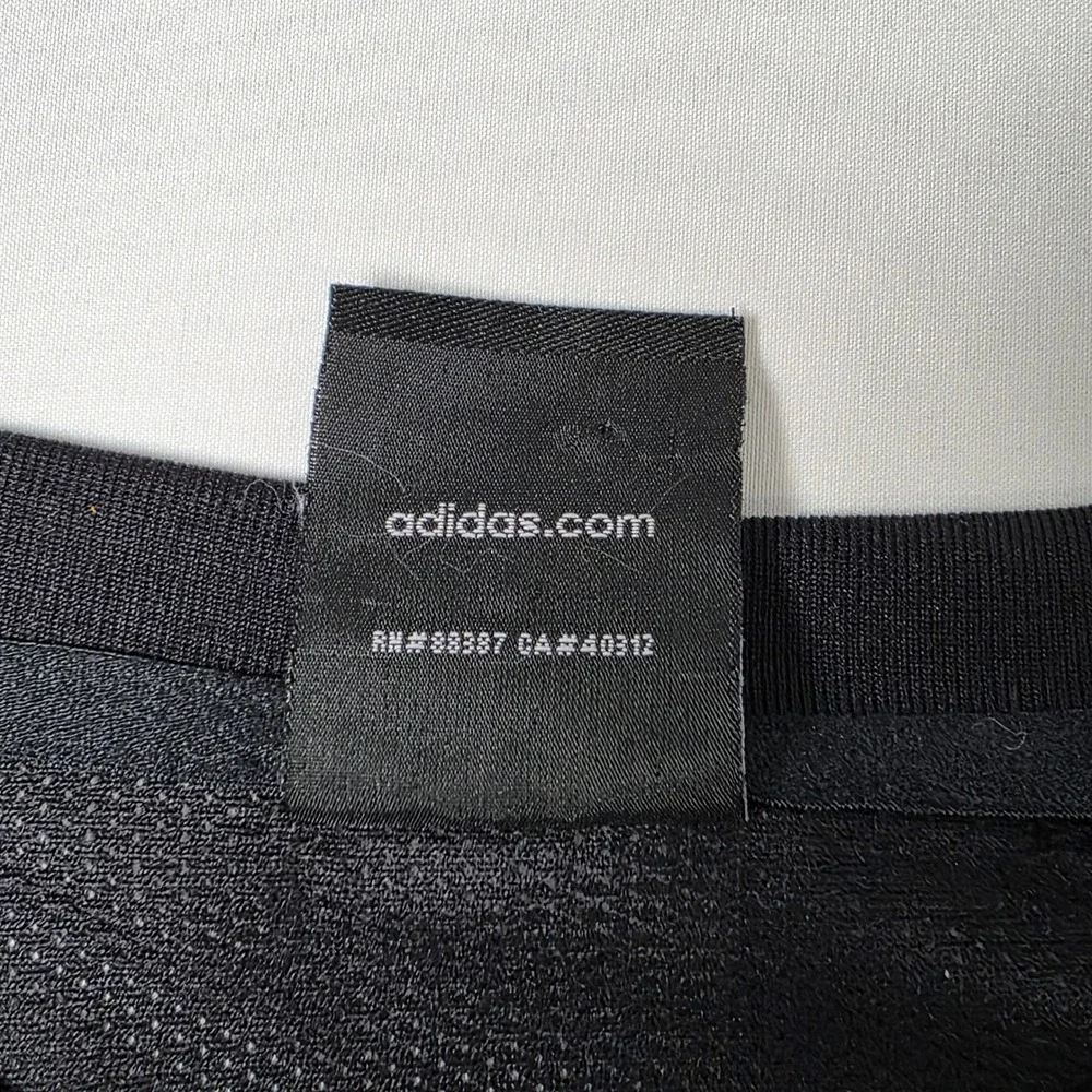 Adidas T-Shirt Men Large Black‎ Active 360 Short Sleeve AZB004 Stripe Athletic